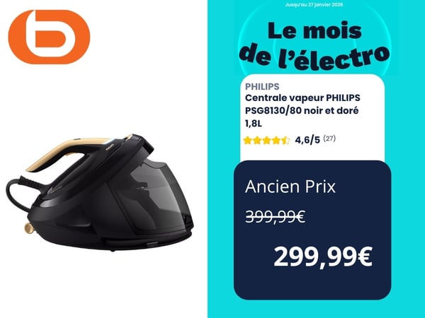 Découvrez la centrale vapeur Philips PSG8130/80, une solution élégante et performante pour un repassage rapide, efficace et sans effort, alliant design moderne noir et doré et technologies avancées pour prendre soin de tous vos vêtements.