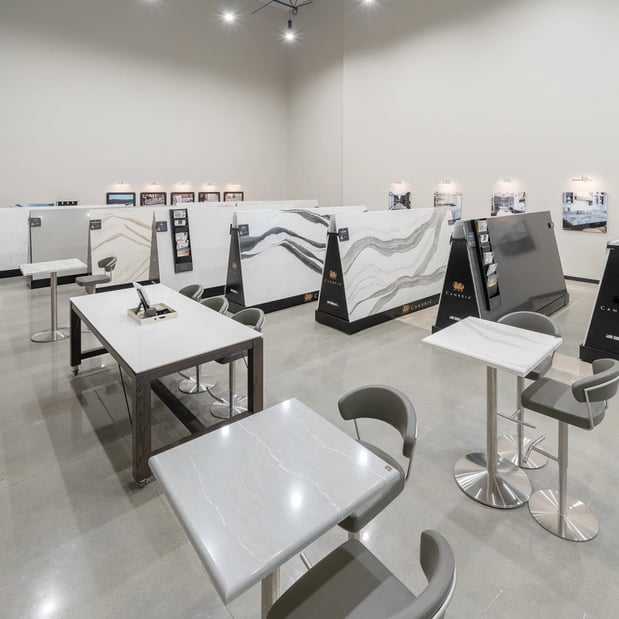 CAMBRIA SALES AND DISTRIBUTION CENTER SHOWROOM – DALLAS quartz tables
