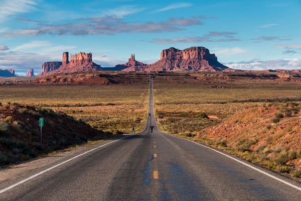 Open road of Route 163