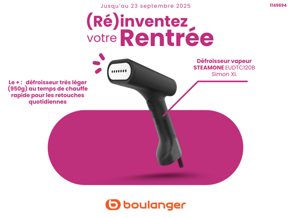 Défroisseur vapeur STEAMONE EUDTC120B Simon XL dans votre magasin Boulanger Saint Omer !