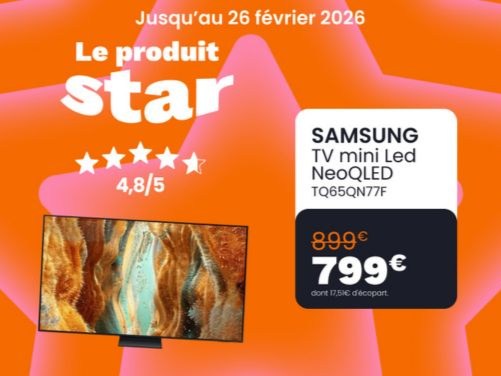 TV Mini LED Samsung NeoQLED TQ65QN77F chez Boulanger Vendenheim Reichstett