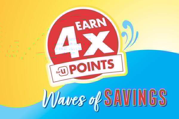 earn four x for u points waves of savings