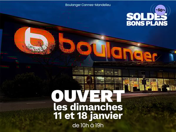 Pour les soldes, votre magasin sera ouvert les samedi 11 et 18 janvier !