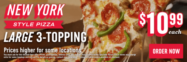 Dominos coupons new yorker deals