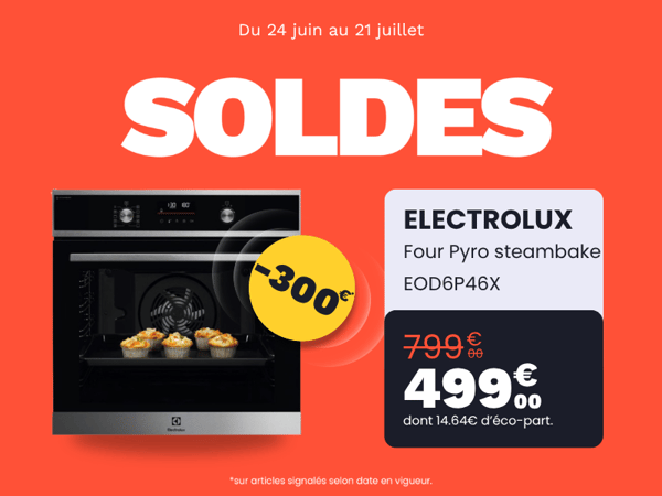 ELECTROLUX EOD6P46X Pyrolyse Chaleur tournante et Vapeur SteamBake 72L