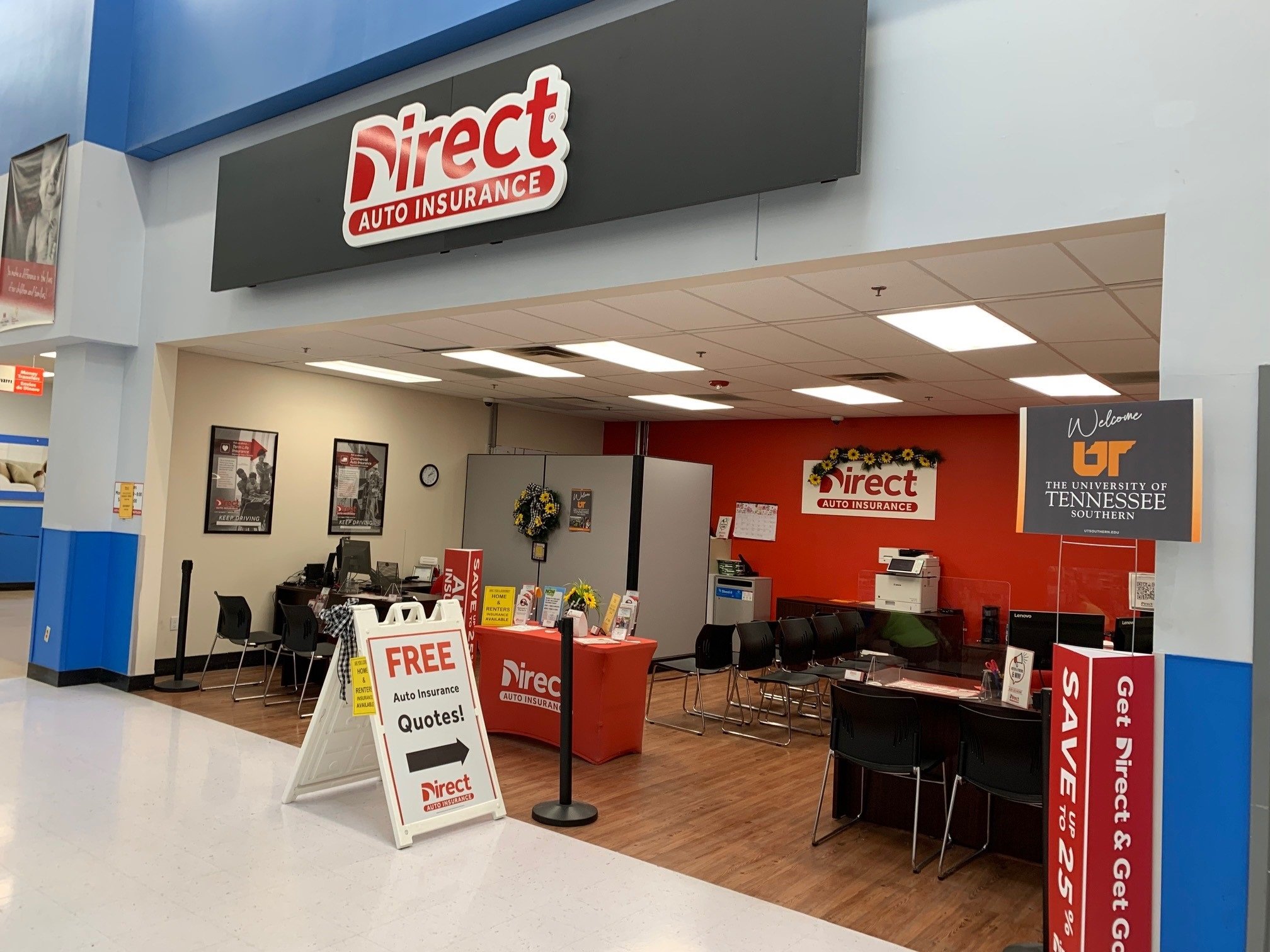 Direct Auto Insurance storefront located at  1655 W. College St., Pulaski