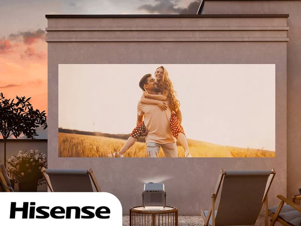 Vidéoprojecteur home cinéma HISENSE Laser Mini Projecteur M2 Pro boulanger toulon la garde outdoor