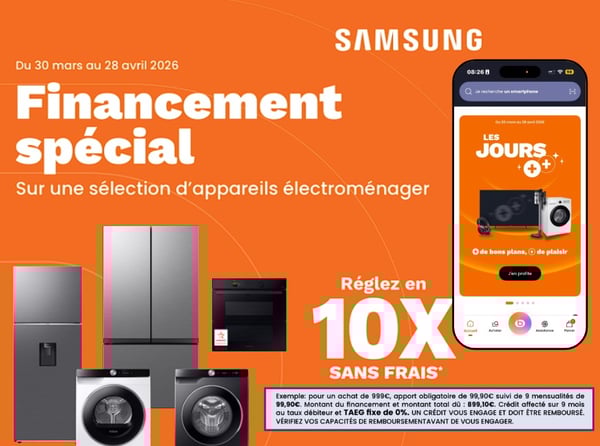 10X Sans Frais SAMSUNG - Profitez également de la livraison & de la mise en service OFFERTES par Boulanger Niort - OUVERT le lundi 6 Avril