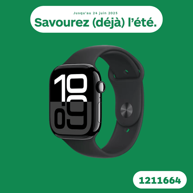 Montre connectée APPLE WATCH Serie 10 46mm Alu/Noir M/L