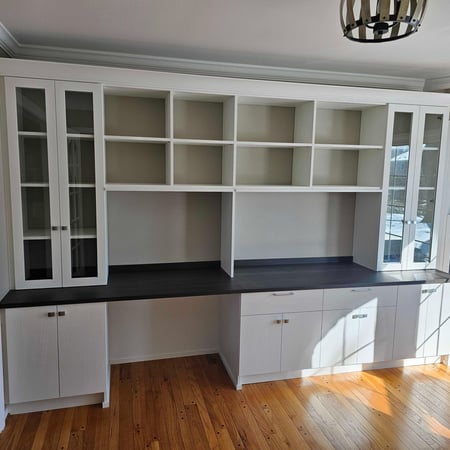 Custom Office and wall unit with glass doors