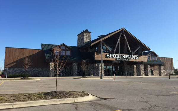 The front entrance of Sportsman's Warehouse in Troy