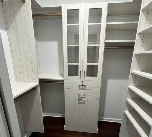 California Closets Nassau County New York walk in closet design custom closets white closet custom shelving glass closet doors locked closet drawers small closet ideas closet organization custom closet