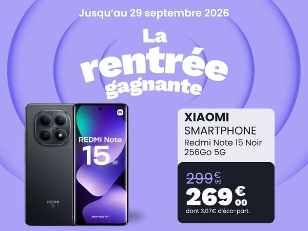 Smartphone XIAOMI Redmi Note 15 Noir 256Go 5G