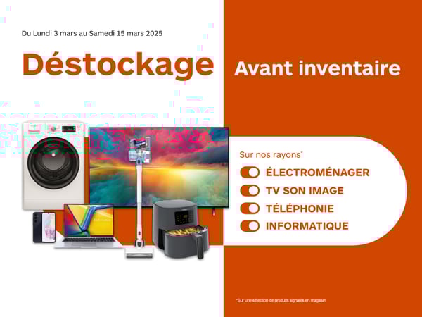 Destockage avant inventaire Boulanger Oyonnax