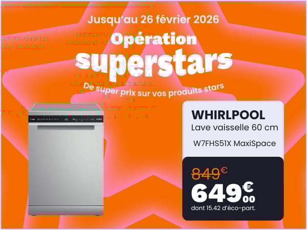 Lave vaisselle 60 cm WHIRLPOOL W7FHS51X MaxiSpace