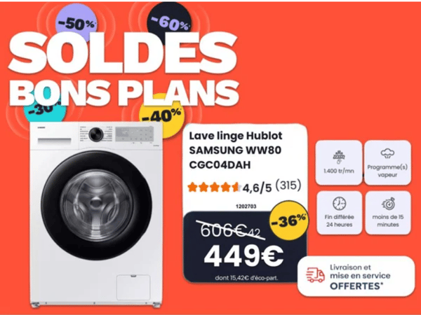 MACHINE A LAVER SAMSUNG BOULANGER TRELISSAC