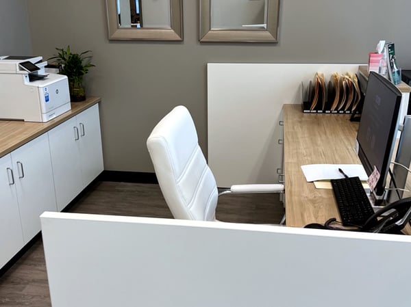 Interior photo of office of AudioNova hearing clinic in Leesburg, FL