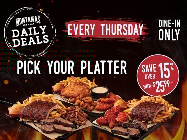 Every Thursday Pick Your Platter. Save 15%