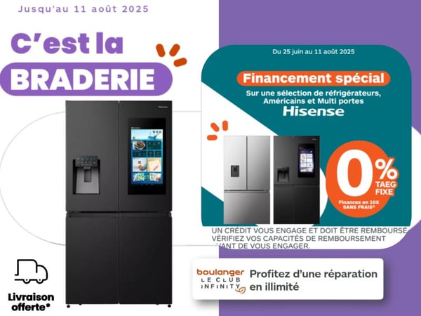 Découvrez le frigo multi-portes Hisense à Pau! Profitez d'un 10X sans fais pour ce frigo Hisense multi-portes à Boulanger Pau Lons !