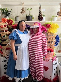 Leslie and Unity all dressed up for Halloween 2025.