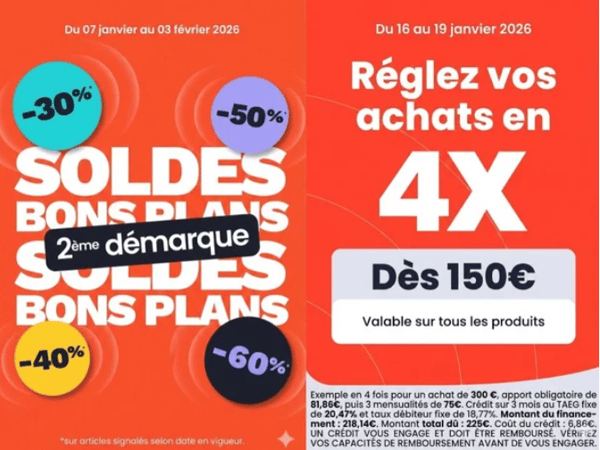 Catalogue des SOLDES d'hivers à découvrir ce Mercredi 7 janvier ! Profitez d'un CAGNOTTAGE exceptionnel et de la livraison & mise en service OFFERTES dès 399€ en Gros Electro et en TV