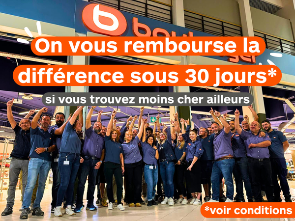 On vous rembourse la différence sous 30 jours si vous trouvez moins cher ailleurs dans votre magasin Boulanger Fléville.