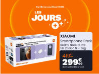 Smartphone XIAOMI Pack Redmi Note 15 Pro 5G 256Go Noir + Tag + Coque