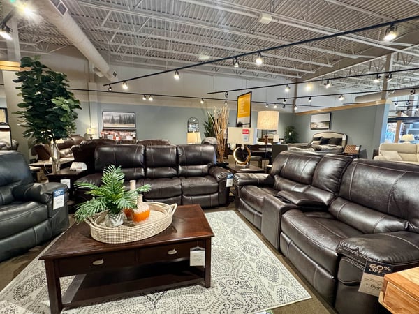 Woodbury Slumberland Furniture leather sofas