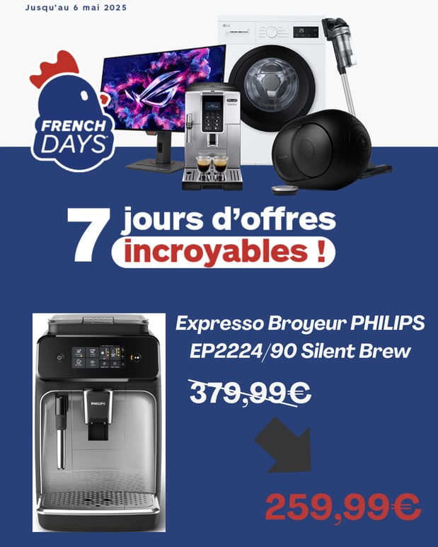 Expresso broyeur PHILIPS EP2224/90 Silent Brew