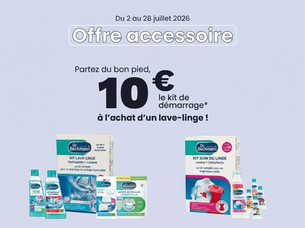 Offre accessoire Dr. Beckmann à 10€ pour l'achat d'un lave-linge chez Boulanger Chambéry.
