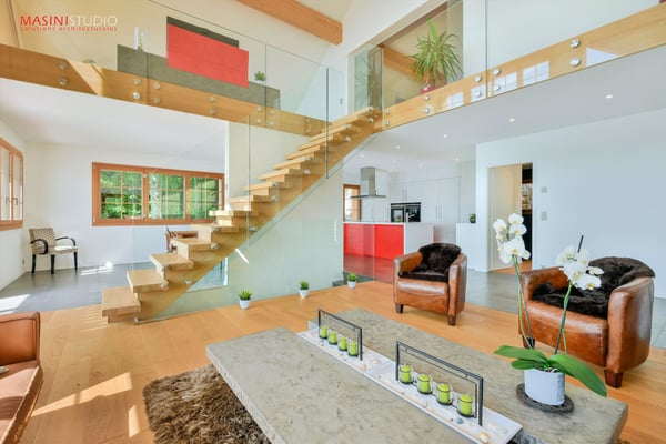 L'Horizon - Aménagement intérieur avec escalier contemporain