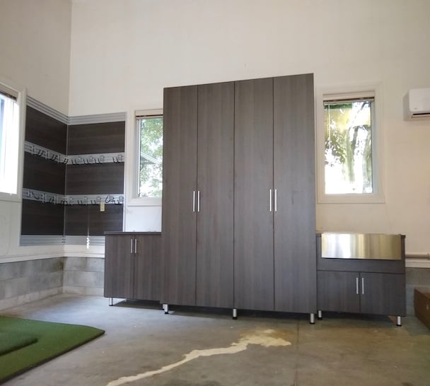 Custom garage cabinets and garage storage systems for optimized garage organization and storage solutions in Port Huron, Michigan