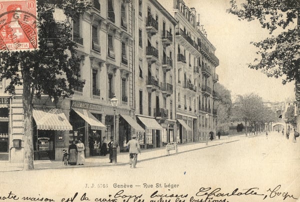 La pharmacie de Saint-Léger (alors appelée Eltester) en 1907
