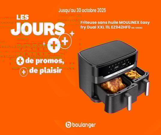 Friteuse sans huile MOULINEX Easy fry Dual XXL 11L EZ942HF0 Réf. 1210262