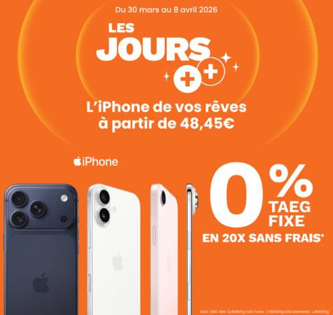 Offrez-vous l'iPhone de vos rêves à Saint-Pierre-des-Corps ! Venez découvrir l'IPhone 17 et profitez d'un paiement en plusieurs dois à 0% TAEG fixe (en 20X sans frais)
