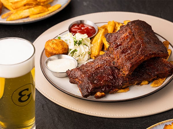 BBQ ribs on a plate