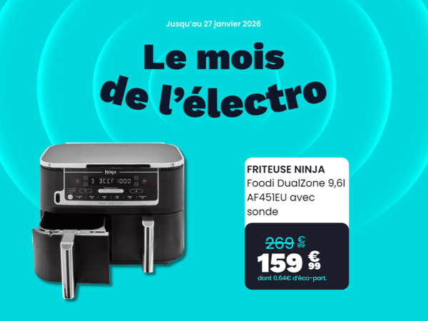 🍟⚡ Le Mois de l’Électro met à l’honneur la friteuse sans huile NINJA Foodi DualZone 9,6 L avec sonde ⚡🍟