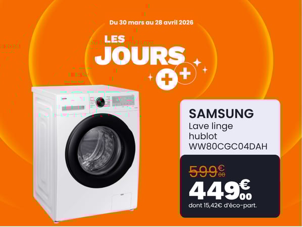 Lave linge hublot SAMSUNG WW80CGC04DAH
, offre, promo