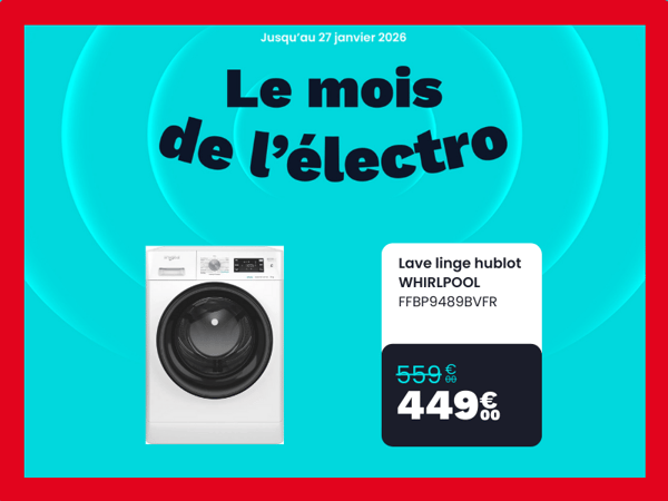 Lave linge hublot WHIRLPOOL FFBP9489BVFR