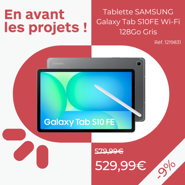 Tablette SAMSUNG Galaxy Tab S10FE Wi-Fi 128Go Gris