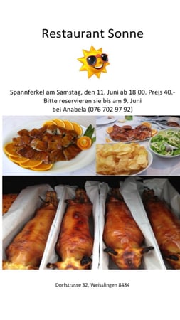 Restaurant Sonne, schweizerische und portugiesische Küche, Weisslingen ZH