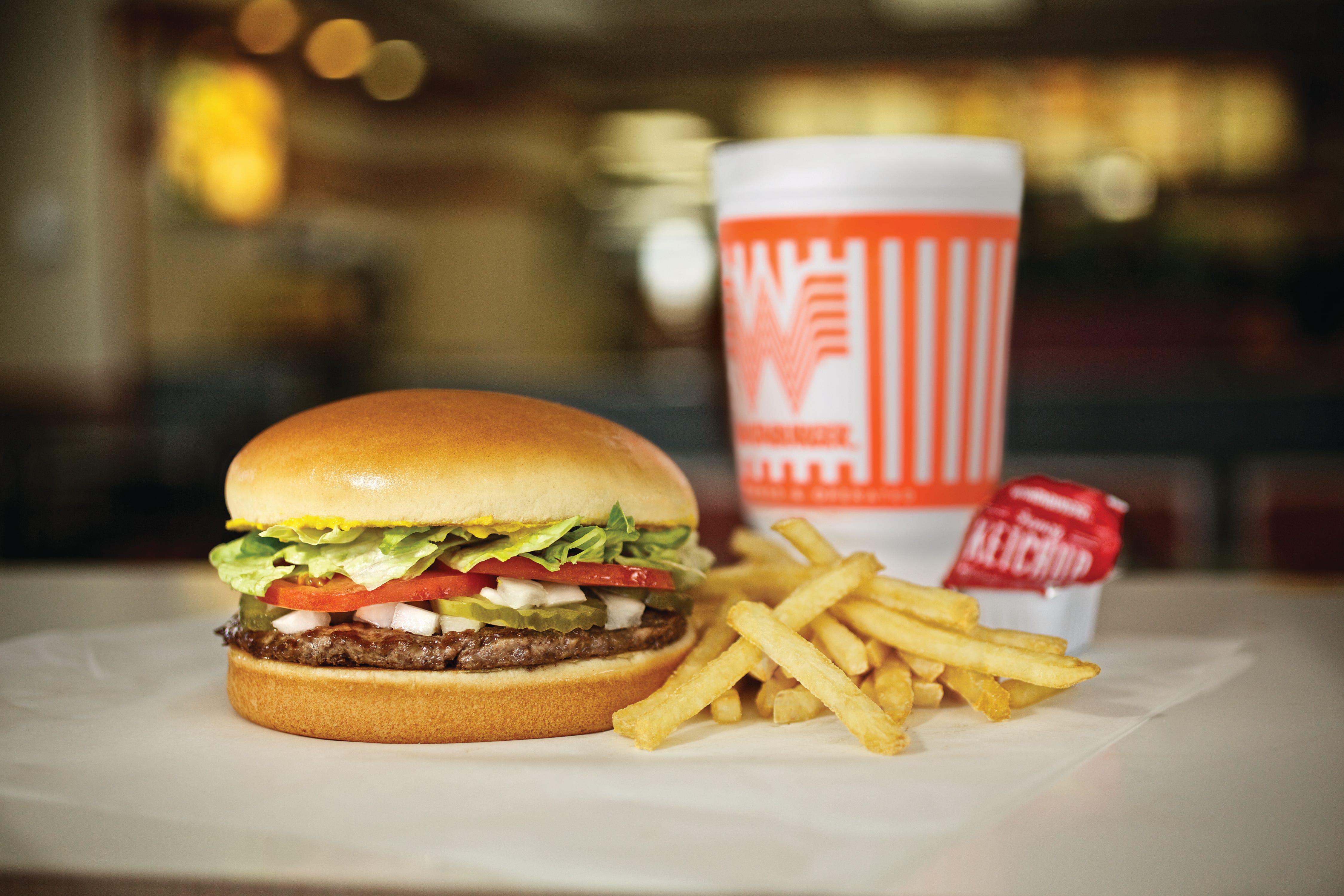 A burger on the table