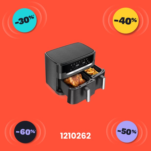 Friteuse sans huile MOULINEX Easy fry Dual XXL 11L en promotion dans votre magasin boulanger lille esquermoise