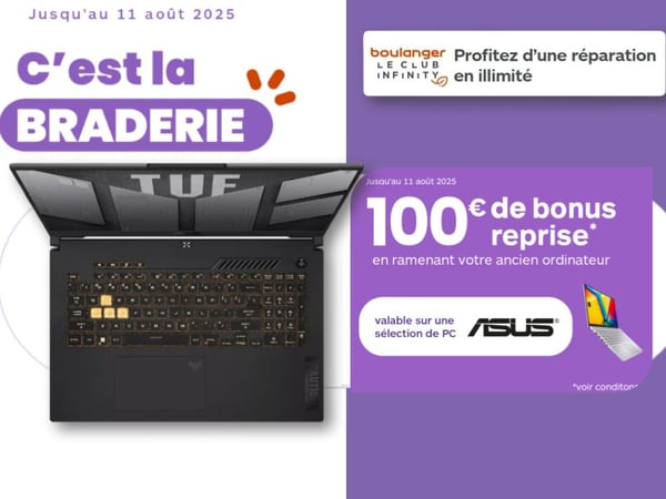Profitez de la puissance de ce pc portable Gamer Asus à Montauban ! Profitez de la reprise de votre ordinateur pour acquérir l'ordi portable Asus Gamer à Boulanger Pau Lons