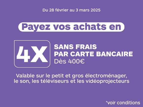 Payez vos achats en 4x sans frais
