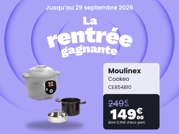 Cookeo MOULINEX CE854B10 gris 6 L, 6 modes de cuisson, 80 recettes