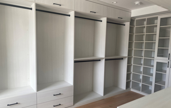 Img 2 - Full Room Walk in Closet by California Closets Hudson Valley New York Double Hangin and Long Hanging areas for wardrobe shoe shelving