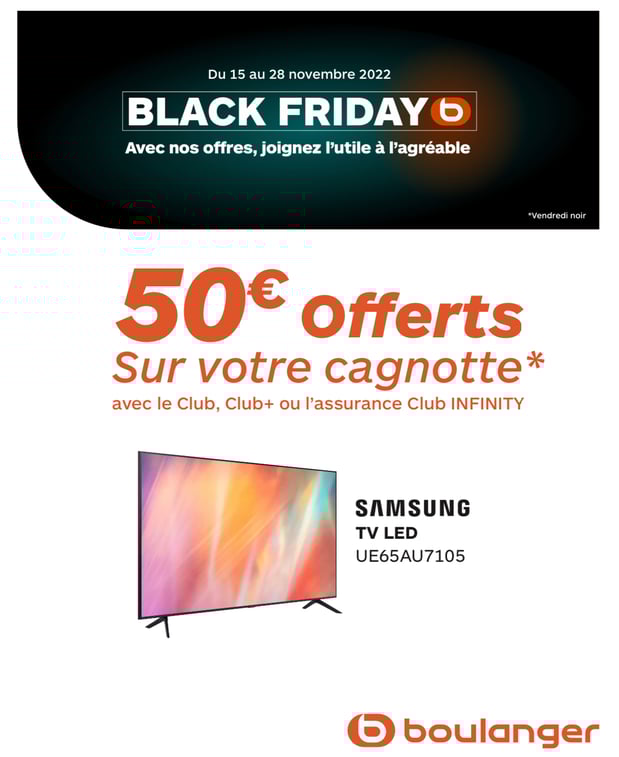 TV LED Samsung cagnotte programme fidélité club boulanger