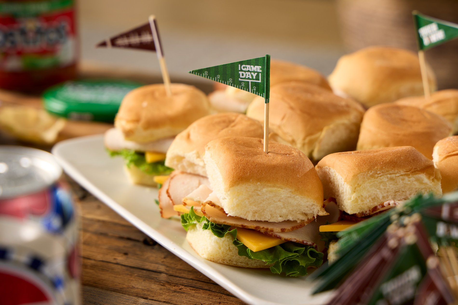 game day sandwiches on a plate