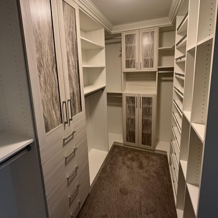 Custom Walk-In with Decorative Glass Doors